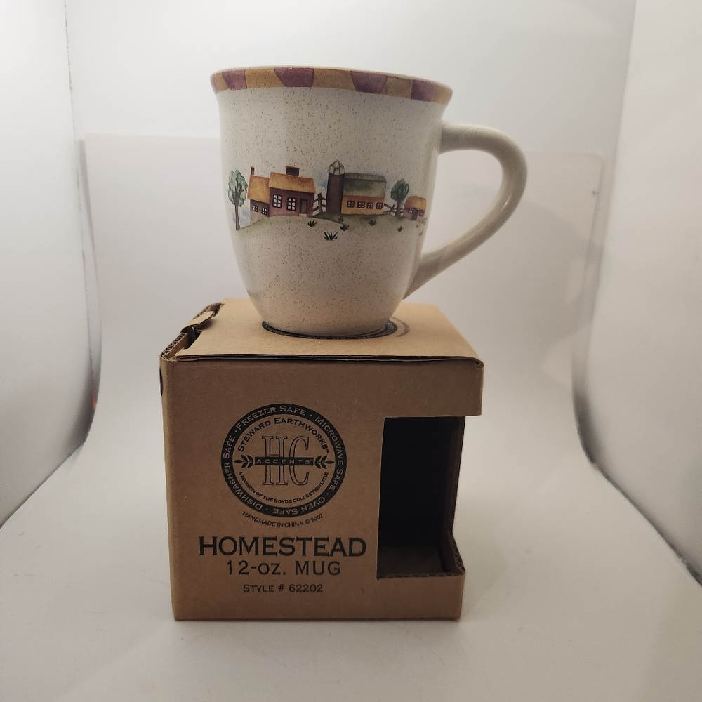 Boyds Homestead Steward Earthworks pottery collection mug, 12 oz all NIB!!